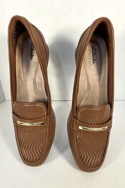 Clarks Collectiion Juliet Aster Cinnamon Leather Loafers Size 9N‎